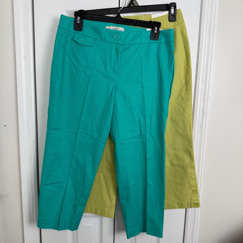 Ann Taylor LOFT‎ Marisa Modern Crop Pants Lot 2 Petite 6P NWT Stretch Colorful